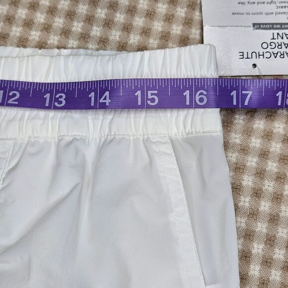 Athleta White Sheer Relaxed Fit Breathable Activewear Parachute Cargo Pants - Picture 13 of 16